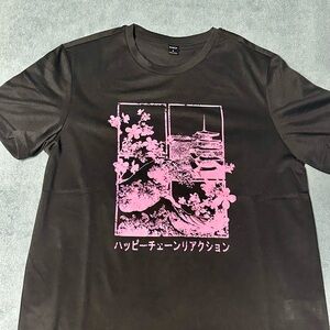 Manfinity Mens Japanese Graphic Print Short Sleeve T-shirt & Drawstring Shorts